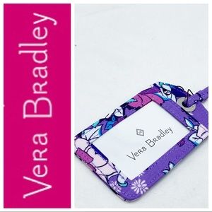 Vera Bradley Enchanted Garden Purple Floral Luggage ID Tag NEW